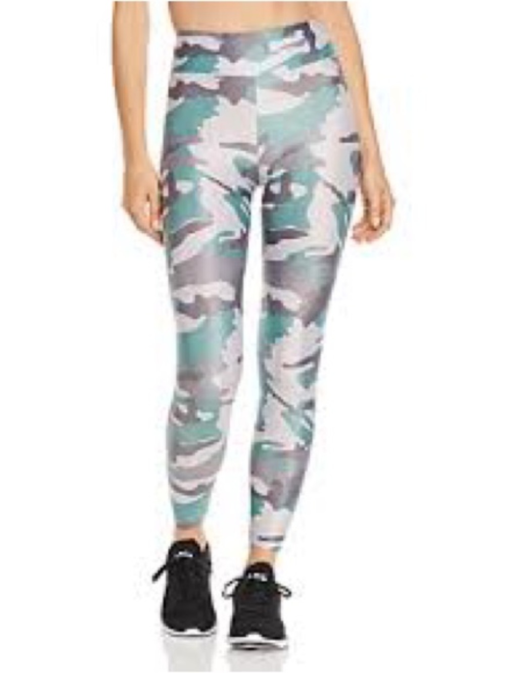 Koral Lustrous High-Rise Aquamarine Camo-Print Leggings Size S